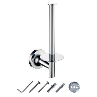 Jassferry Wall Mounted Toilet Paper Holders With Polished Chrome Roll Holder Vertical from B&Q