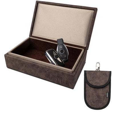 Ananta Faraday Box For Car KeysMilitary-Grade Rfid Signal BlockingMagnetic Closure & Spare Key Pouch (Brown) from B&Q