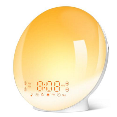 Artinabs Sunrise Alarm ClocksWake Up Light With / Sunset Simulation Dual Alarms Bedside Night Lamp Snooze Function Fm Radio 7 from B&Q