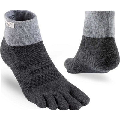 Injinji Men's Mid-Weight Trail Run Mini-Crew Toe SocksUk: 12+Graphite Grey from B&Q