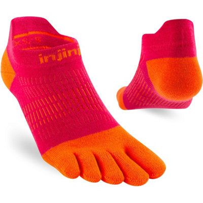 Injinji Women's Lightweight No-Show Toe SocksUk: 7-10Chili Red/tangerine Orange from B&Q