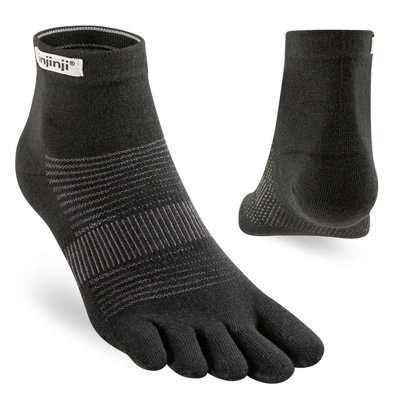 Injinji Unisex Lightweight Mini Crew Performance Toe SocksUk: 10-12Black/graphite Grey from B&Q