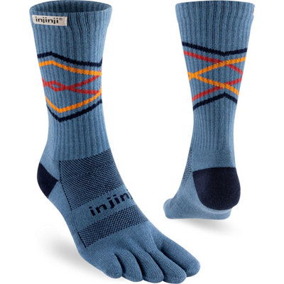 Injinji Men's Mid-Weight Trail Run Crew Length Toe SocksUk: 7-9Lake Blue from B&Q