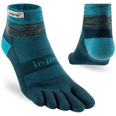 Injinji Men's Mid-Weight Trail Run Mini-Crew Toe SocksUk: 10-12Midnight Blue/petrol Blue from B&Q