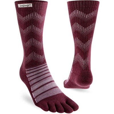 Injinji Mid-Weight Merino Wool Crew Toe SocksUk: 7-9Garnet Red from B&Q