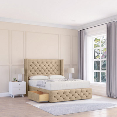 Sloomy Luthor Coniston Memory Foam Bed Set ,no DrawersMattress & 54" Wingback Headboard With 12" FootboardDouble from B&Q