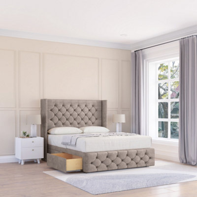Sloomy Luthor Plush Memory Foam Bed Set ,no DrawersMattress & 54" Wingback Headboard With 12" FootboardDouble from B&Q