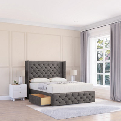 Sloomy Luthor Naples Memory Foam Bed Set ,no DrawersMattress & 54" Wingback Headboard With 12" FootboardKing from B&Q
