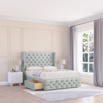 Sloomy Luthor Naples Memory Foam Bed Set ,no DrawersMattress & 54" Wingback Headboard With 12" FootboardKing from B&Q