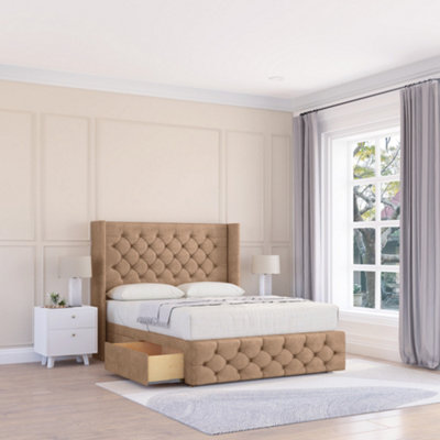 Sloomy Luthor Naples Memory Foam Bed Set ,no DrawersMattress & 54" Wingback Headboard With 12" FootboardDouble from B&Q