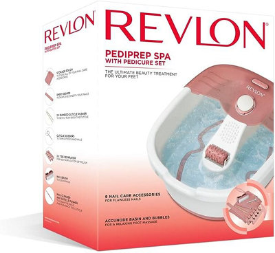 Revlon 7021puk2 pink Relaxing Bubbling Massage Pediprep Foot Spa Bath - Image 4