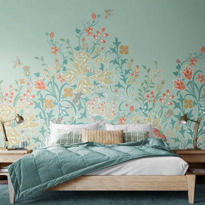 Origin Murals Trailing LilyDuck Egg Blue Matt Smooth Paste The Wall Mural 300Cm Wide X 240Cm High from B&Q