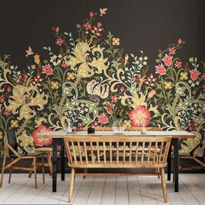 Origin Murals Trailing LilyMidnight Matt Smooth Paste The Wall Mural 300Cm Wide X 240Cm High from B&Q