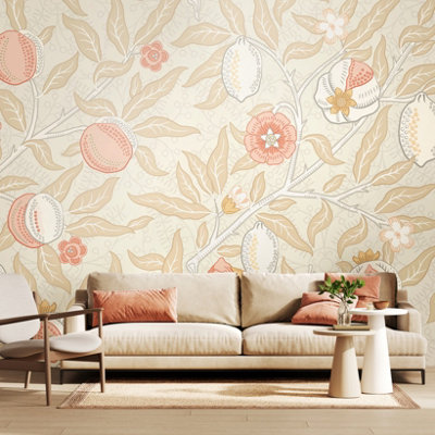 Origin Murals Fruit And FoliageSoft Linen Matt Smooth Paste The Wall Mural 300Cm Wide X 240Cm High from B&Q