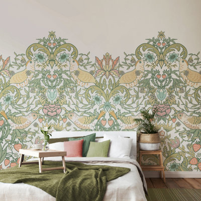 Origin Murals BirdsFruit And FoliageSage And Apricot Matt Smooth Paste The Wall Mural 350Cm Wide X 280Cm High from B&Q