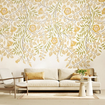 Origin Murals Cascading RosehipGold And Olive Matt Smooth Paste The Wall Mural 300Cm Wide X 240Cm High from B&Q