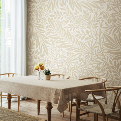 Origin Murals Trailing FernsStone And Linen Matt Smooth Paste The Wall Mural 300Cm Wide X 240Cm High from B&Q