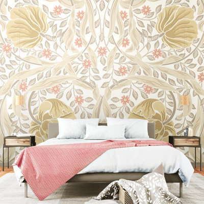Origin Murals Flower CircleLinen And Blush Matt Smooth Paste The Wall Mural 300Cm Wide X 240Cm High from B&Q