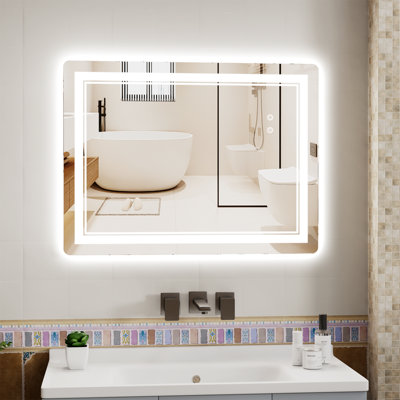 Onemill Led Bathroom Mirror With Anti-Fog,tri-Color Dimmable LightsMemory Function,horizontal/vertical(60X80) from B&Q