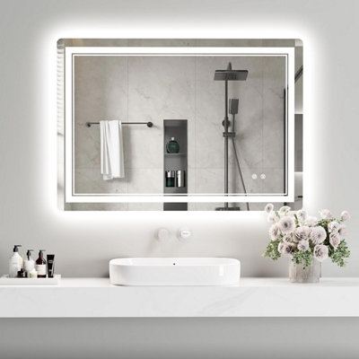 Onemill Led Bathroom Mirror With Anti-Fog,tri-Color Dimmable LightsMemory Function,horizontal/vertical(50X70) from B&Q