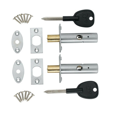 EaiRack Bolt61mm / 28mm BacksetSatin Chrome PlatedPack Of 2 Bolts2 Keys from B&Q