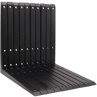 Eai Strong Shelf Bracket Mitre Reinforced Hi-Load Pattern300 X 300mmBlackPack Of 10