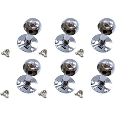EaiWardrobe RailDrop End BracketSuit 25mm Diameter RailPolished Chrome Pack Of 6 from B&Q