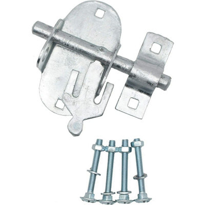 Eai Brenton Pad Lock Bolt Padlock Bolt Upright Type Gate Garage Pattern With Fixings  100mm 4 Inch  Galvanised Pack Of 1 from B&Q