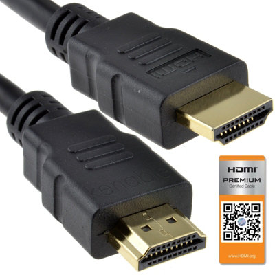 Kenable Certified Hdmi 2.0 4K 60Hz Uhd Hdr 18Gbps Premium Cable Black 1M from B&Q