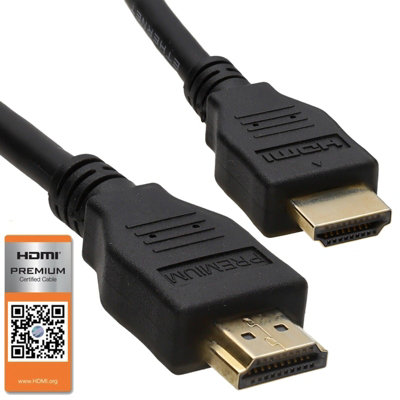 Kenable Certified Hdmi 2.0 4K 60Hz Uhd Hdr 18Gbps Premium Cable Black 2M from B&Q