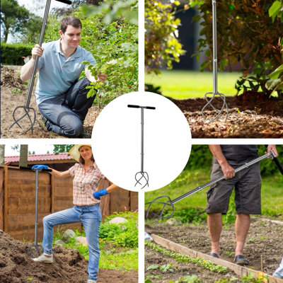 Walensee Garden Claw Cultivator Long Handle Steel Twist Tiller With Removable Claw Lawn Aerator Ideal For Soil Lawn And Flower Bed from B&Q