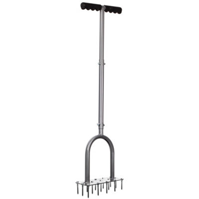 B&Q -  Durable Lawn Aerator With 15 Spikes For Grass Yard And GardenSoil Aerating Tool