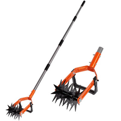 Walensee Versatile Rotary Garden Cultivator Adjustable Stainless Steel Pole And Weeding 2-In-1 Garden Soil Cultivator Weeding Tool from B&Q
