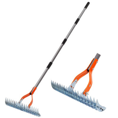 Walensee Durable Lawn Thatch Rake With Adjustable Handle 15-In Steel For Yard Lawn Dethatching And Soil Aeration Heavy Duty Rake from B&Q