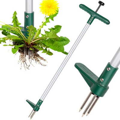 Walensee Efficient Stand-Up Weed Puller Tool With 3-Claw Long Handle For Dandelions And Deep Roots Hand Weed Hound Weed Puller from B&Q