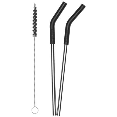 Klean Kanteen Stainless Steel Straw Set 2 Pack Brush Bpa-Free Black - Image 4