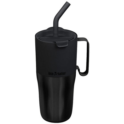 B&Q -  Rise Vacuum Insulated Tumbler With Straw Lid 768Ml Black