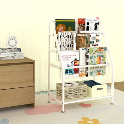Huhote Stylish Kids Bookshelf Compact White Book And Toy Storage Organizer For Small Spaces Children Bookcase Book Rack from B&Q