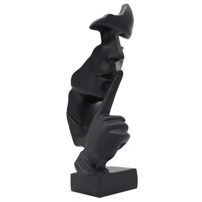 Huhote Elegant Abstract Thinker Statue Black Resin Sculpture For Home Office Decoration Table Decor Home Ornament Ponder Statue from B&Q