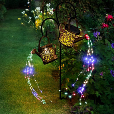 K Kernowo Solar Watering Can Light2 Pack Garden Ornaments Outdoor Decorations Lights Ip 65 Waterproof Metal Pathway Lighting from B&Q
