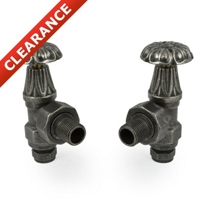 West Radiators Abbey Radiator Valve And Lock-ShieldPewter (Angled Manual) from B&Q