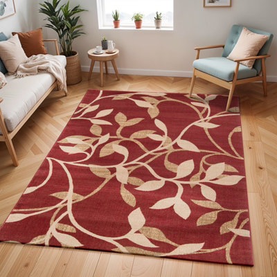 Livabliss Riley-Vintage Red Beige Brown Traditional Boho Living Dining Bedroom Rug 160 X 230 Cm Easy CareNon Shedding from B&Q