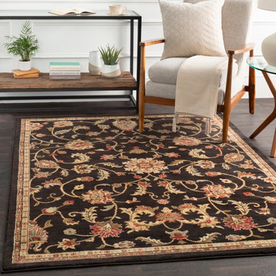 Livabliss Riley-Vintage Black Brown Beige Traditional Boho Living Dining Bedroom Rug 160 X 230 Cm Easy CareNon Shedding from B&Q