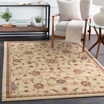 Livabliss Riley-Vintage Beige Brown Green Traditional Boho Living Dining Bedroom Rug 160 X 230 Cm Easy CareNon Shedding from B&Q