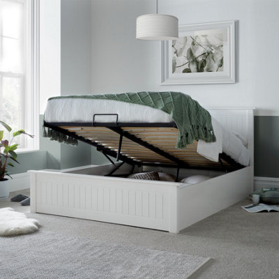 Bedmaster Dawson White Wooden Ottoman Bed Frame - 5ft King Size - Image 6