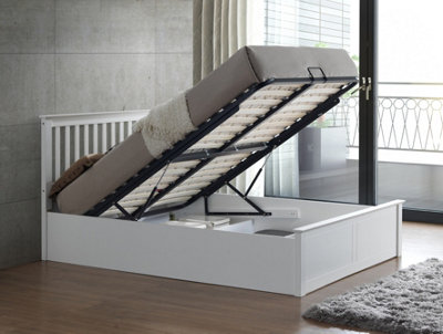 Bedmaster Malmo White Wooden Ottoman Bed Double