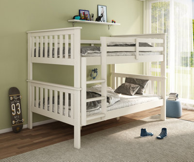B&Q -  Oslo White Quadruple Sleeper Bunk Bed With Orthopaedic Mattresses