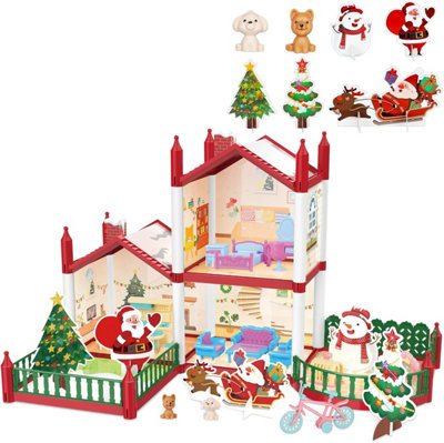 Deao Toys Christmas Doll House Playset Princess Dream House With GardenFurniture And AccessoriesLarge Pretend Play Toy For Girls Ages from B&Q