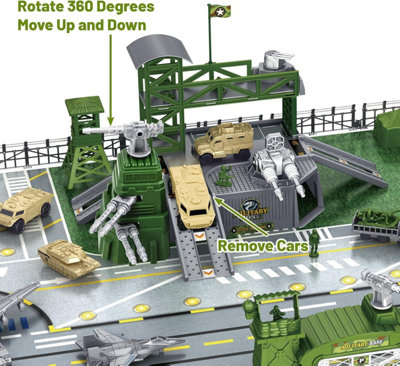 Deao Toys Army Men Playset Military Base Set With Military Vehicle Gear Accessories Vehicles Accessories And Play Map Great Army Toys from B&Q