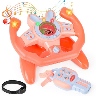 Deao Toys Deao Interactive Car  Steering Wheel Toy Pink Simulated Driving Toy With Lights And MusicPerfect Educational Gift For from B&Q